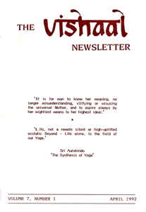 VISHAAL Newsletter, Volume 7, Number 1 cover